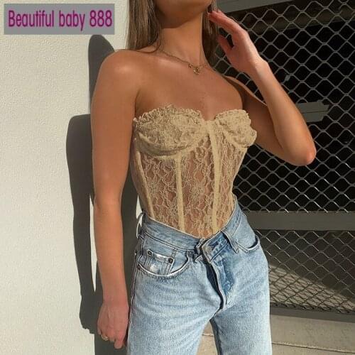Elegant party tube top black tank tops club night wear crop tops summer High quality top female sexy lace off shoulder top women