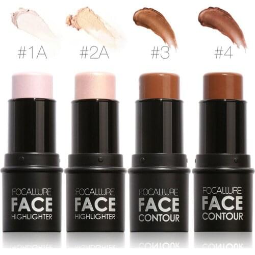 Focallure Highlighter Stick All Over Shimmer Highlighting Powder Creamy Texture Water-proof Silver Shimmer Light TSLM1