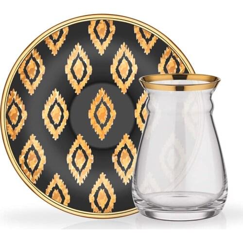 Glore Trendmuud Teacup and Saucer Set Ziyade | Anita Black | For 6 People