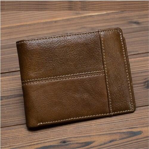 Mens Wallet Leather Billfold Slim Hipster Cowhide Credit Card/ID Holders Inserts Coin Purses Luxury Business Foldable Wallet