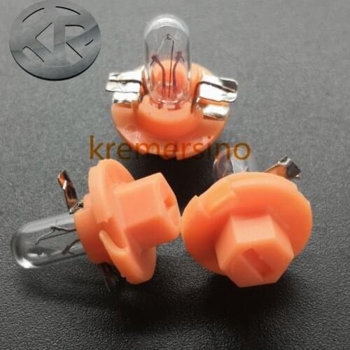 10pcs T5 Bulbs Lamps for Audi Mercedes Benz BMW Opel Volvo Dashboard Instrument 12V 1.1W Orange Base