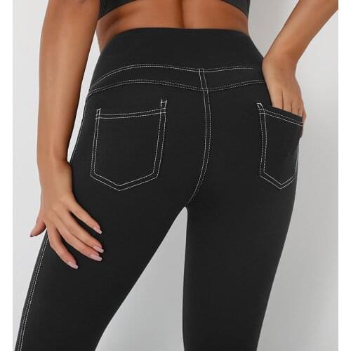 NORMOV Casual Women Leggings Pocket High Waist Push Up Ankle Length Spandex Workout Leggings Solid Fitness Leggings Female