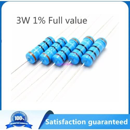 10pcs 3W 1% Metal film resistor 4.7K 5.1K 5.6K 6.2K 6.8K 7.5K 9.1K 10K 12K 15K 18K 20K 22K 24K 27K 30K 33K 39K 43K ohm