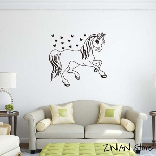 Cute Cartoon Pony Wall Stickers For Kids Room Little Girls Dream With Star Home Decoration DIY Lovely Art Mural Poster H282