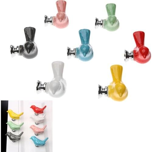 Fashion Bird Design Ceramic Drawer Cabinet Knob Kitchen Cupboard Closet Door Pulls Handle Furniture Childs Room Knobs & Handles