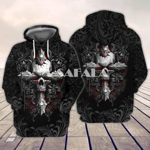 Cross Inside My Skull Horror Halloween 3D Full Print Size Hoodie Man Women Harajuku Outwear Zipper Pullover Sweatshirt Unisex6
