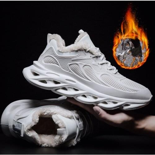 Mens Casual Shoes Hot Sale Fashion Comfortable Sneakers Shoes Men White Winter Plush Warmth Mens Shoes Zapatillas Hombre Casual