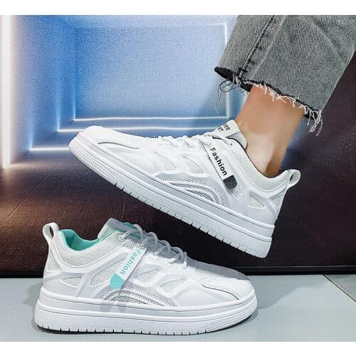 Mens shoes 2021 new summer breathable trend Joker mesh sports flat shoes mens casual small white tide shoes