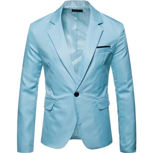 8 Color Mens Blue One Button Blazer Jacket 2021New Slim Fit Casual Suit Blazer Men Smart Daily Office Business Sport Coat Tops