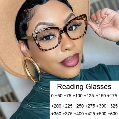 Anti Blue Light Computer Presbyopia Reading Glasses For Women Retro TR90 Ultralight Prescription Glasses Frame Female Eyeglasses