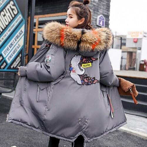 Clothes Polyester Zipper Slim Full Flocking Real Sale Hot Long 2019 Cotton Jacket Winter