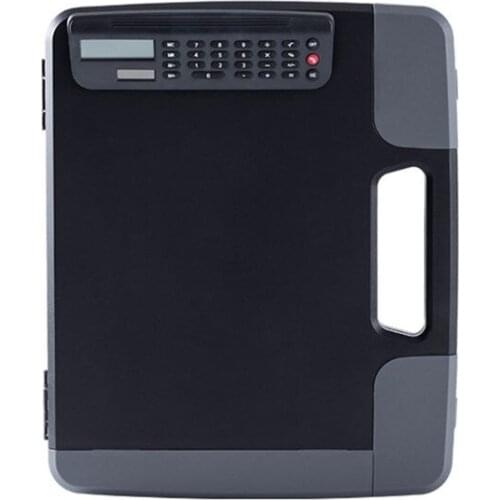 Portable A4 Files Document Clipboard Storage Case Organizer with Calculator Home U4LD