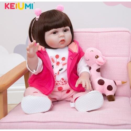 Lifelike 19 Inch Bebe Reborn Menina Lovely Full Silicone Vinyl Reborn Baby Doll Can Bath Playmates For Grils' Birthday Gift Toys