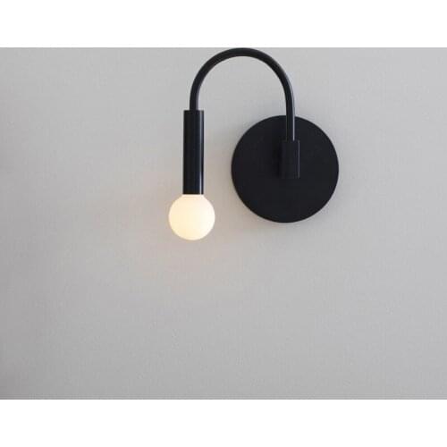 Nordic minimalist black wall lamp fashion creative living room bedroom bedside study hotel aisle designer wall lamp