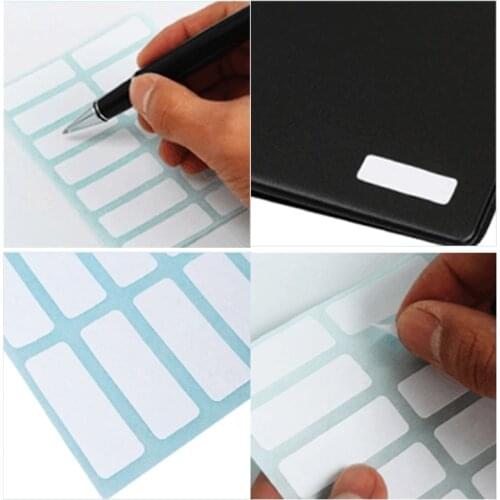 T5UA 12 Sheet Self Adhesive Sticky White Label Blank Stickers Note Tags Crafts