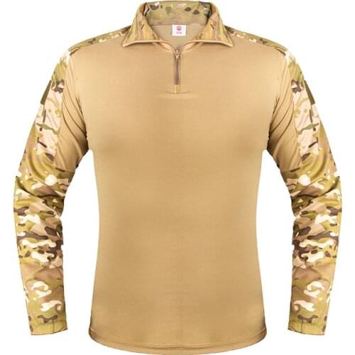 Multicam Camoflauge Tactical Shirt Long Sleeve Quick Dry Hunting Hiking Shirts Army Military T Shirt Combat Uniform BDU Shirts