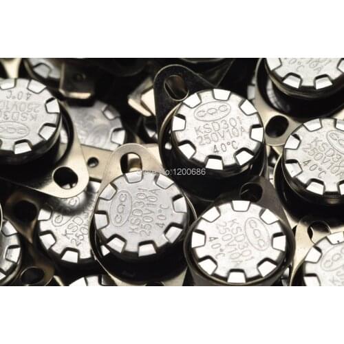 KSD301 thermostat / thermal protection / temperature control switch 40 degrees 250V / 10A normally closed