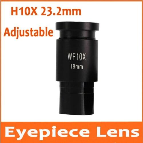 WF10X 18mm Adjustable Zoom Wide Angle Biological Eyepiece Lens for Bi-microscope Microscope Mounting Size 23.2mm with Micrometer