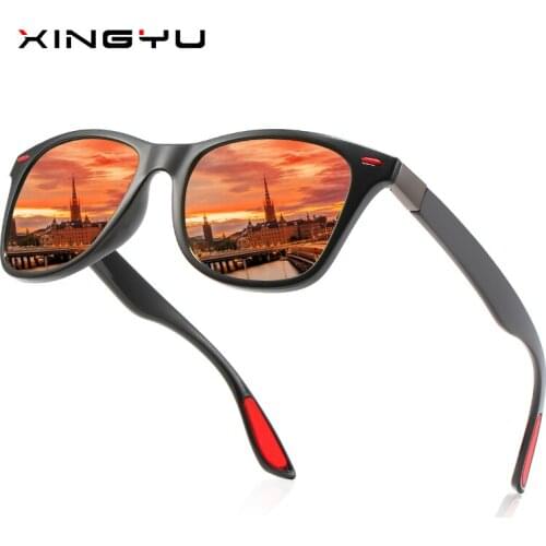 XINGYU Hot Sale Polarized Sunglasses Men Women Classic Square Plastic Driving Sun Glasses Male Fashion Black Shades okular UV400