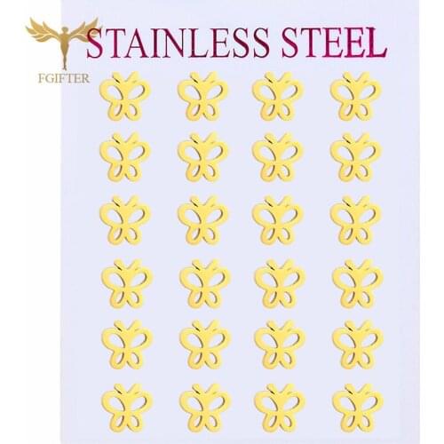 Butterfly Earring for Women Girls 2021 Fashion Trend Stainless Steel Earrings Animal Gold Color Stud Earings Small Jewelry GIfts