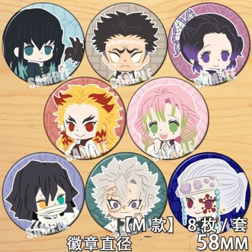1pc 58mm Kimetsu no Yaiba Demon Slayer Brooch Badges Acrylic Icons