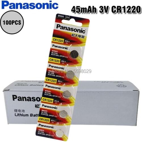 100PCS Panasonic CR1220 Button Cell Coin Batteries CR1220 Car Remote Control Electric Alarm 3V Lithium Battery