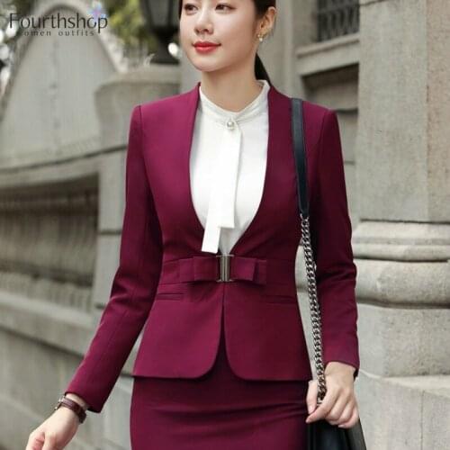 2020 New Elegant Women Suits Business Work Uniform Offie Lady Formal Pants Blazer Sets Autumn Winter Plus Size Pantsuits Female