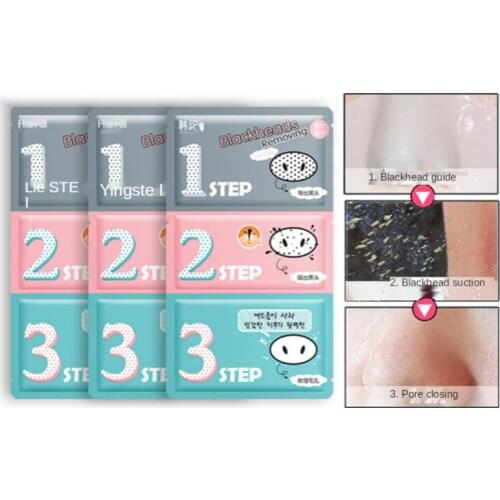 3 Steps/set Blackhead Acne Nose Mask Deep Clean Bamboo Charcoal Mineral Nose Acne Removal Stickers