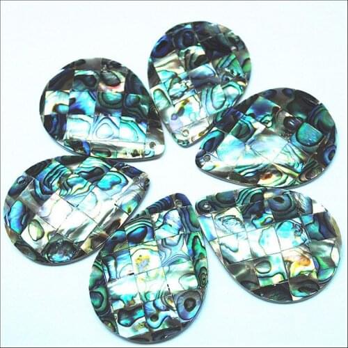 3pcs nature shell cabochons abalone shell saltwater shell beads no hole beads cabs natural shell size 30x40mm teardrop shape