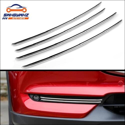 4pcs Vtear For Mazda CX-5 CX5 Accessories Car Front Fog Light Trim Strips Decoration Cover Exterior ABS Chromium Styling