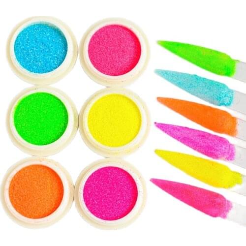 6box/Set Fluorescent Holographic Mixed Glitter Sequin Hexagon POWDER UltraThin 1-3mm Candy Gold Silver FT28 Nail Glitter MT74/75