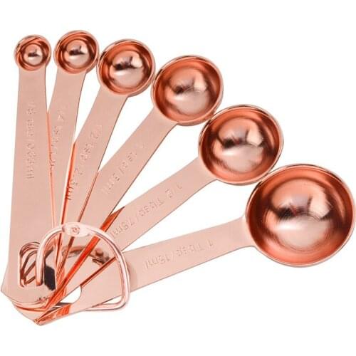6pcs/set Measuring Spoons Stainless Steel 304 Measuring Cups Teaspoon Sugar Scoop Cooking Tools Cake Baking Measuring