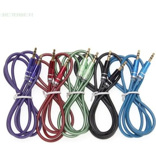Spring 3.5 Jack Aux Cable 3.5 mm to 3.5mm Audio Cable Male to Male Car Aux Cord for Iphone Samsung Mp3 500pcs/lot