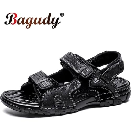 Bagudy Men's Leather Sandals