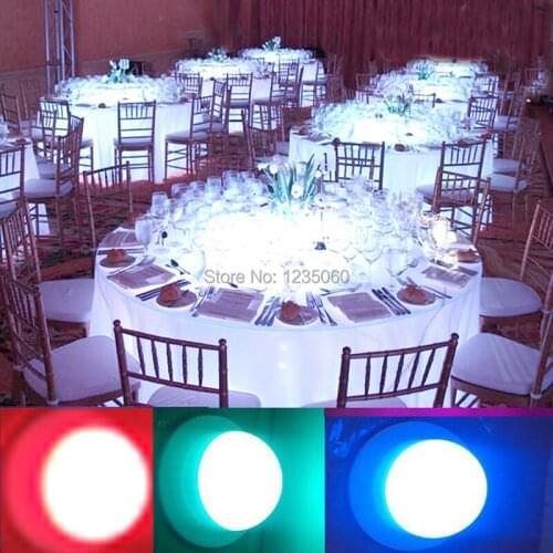 DHL Free Shipping 10pcs Rechargeable Portable Under Table Light With One RF Remote Controller For Wedding Events Table Lighting