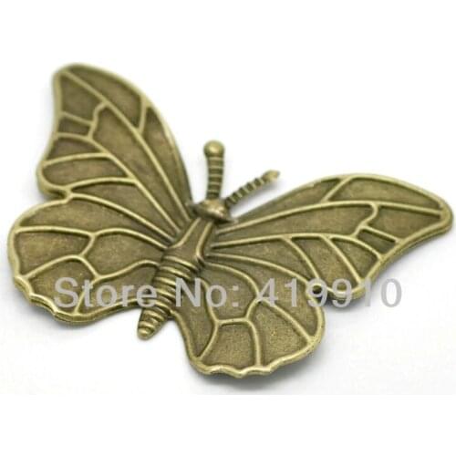 Free shipping-30Pcs Antique Bronze Filigree Butterfly Connectors Embellishments Crafts Gift Decoration DIY Findings 6x4cm J0014