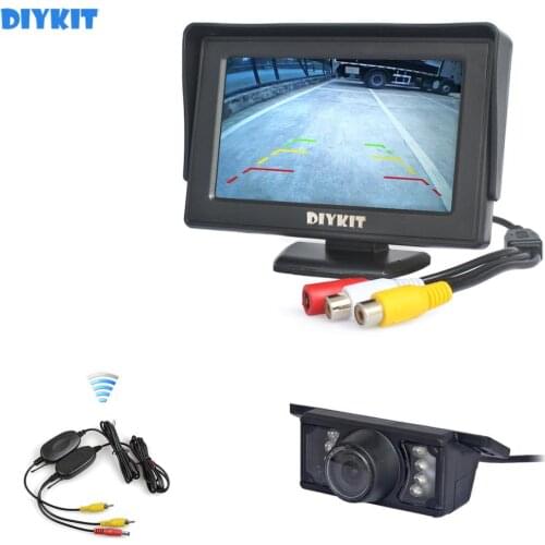 DIYKIT Wireless 4.3" Color TFT LCD Car Monitor + HD Night Vision Rear View Car Camera Parking Assistance System Kit