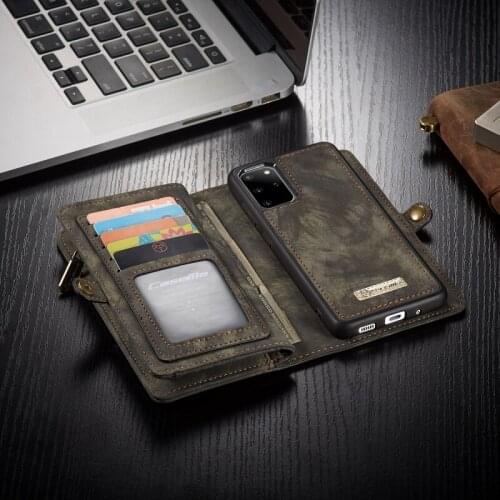 CaseMe Multi-functional Retro Magnetic Leather Wallet Case For Samsung Note20 S20 S10 S7 S8 S9Plus A50 A30 A70 with Card Pocket
