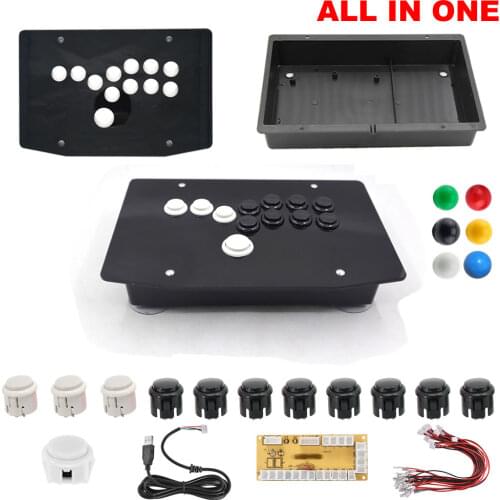 DIY Hitbox Joystick All Button Fighting Game Controllers Kit Panel Case Buttons Encoder Cable