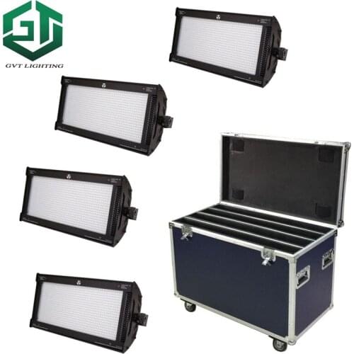 Flightcase packing 4pcs/lot 1000W LED RGB Strobe Light Professional Strobe Lighting Stage Party Bar Music Active DMX 512 control