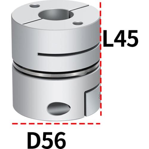 Flexible shaft coupler D56 L45 aluminum single diaphragms clamp for 3D Print Coupling servo motor connect CNC rigid