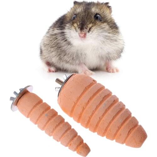 Hamster Grinding Stone Carrot Shape Small Pet Molar Minerals Stone Chew Toys