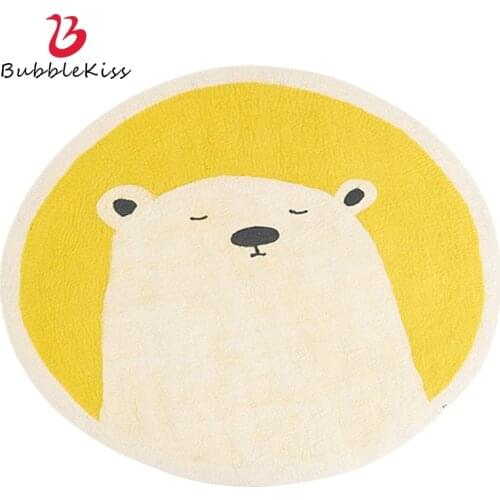 Bubble Kiss Lamb Wool Thicken Design Round Carpet Soft Warm Bedroom Decor Rugs Home Bedside Floor Anti-Slip Mats 2021 Hot Sale