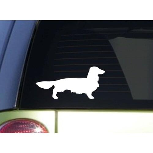 Longhaired Dachshund Sitcker 8.5 inch wide decal computer Sticker