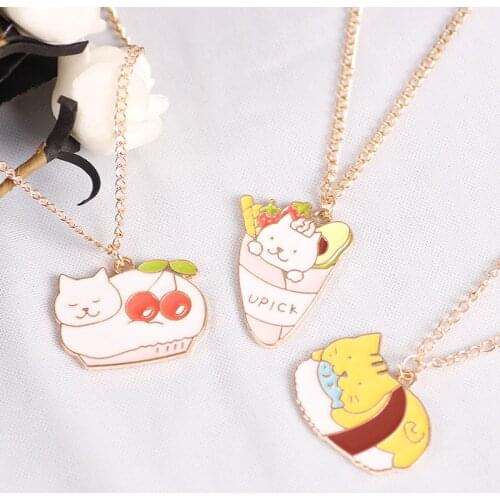 2020 Fashion New Alloy Necklace Cute Kitten Cat Pendant Sweet Romantic Simple Style Men And Women Jewelry Lucky Gift
