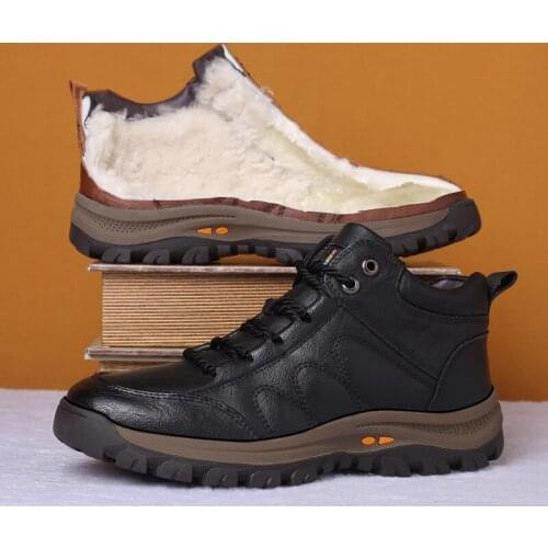 Fashion Winter Men Boots Waterproof Comfortable Snow Boots Fur Warm winter Ankle Shoes Men Footwear Male X15-67