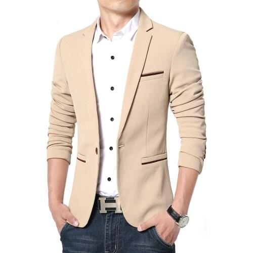 Men Blazer Casual New Spring Fashion Brand High Quality Cotton Slim Fit Men Suit Terno Masculino Business Blazers Men