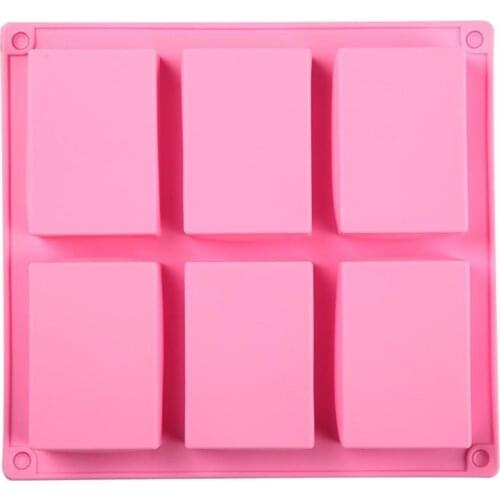 New Silicone Pudding Candy Mold 6 Cavity Square Silicone Mould Handmade Mold Supplies Candle Soap Soap Decorating Craft K0I6