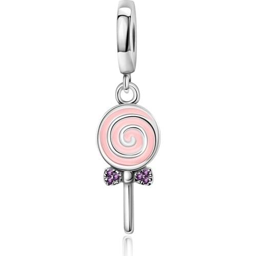 2019 NEW 100% 925 Sterling Silver Brand New Fresh Sweet Lollipop Pendant Charm Original Charming Women Jewelry 9021-9040