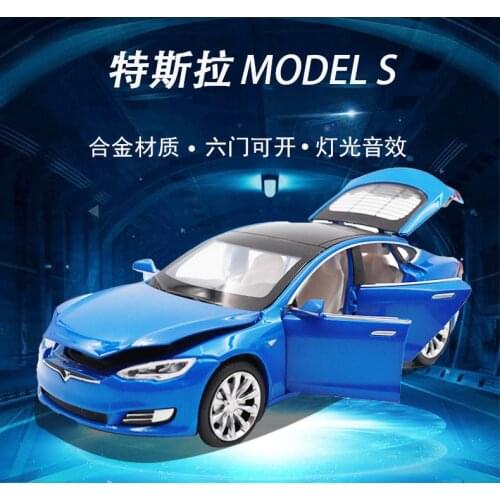 2020 new 1:32 Simulation of the second generation Tesla Model s acousto optic alloy car model childrens toy car